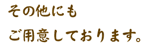 その他にもご用意